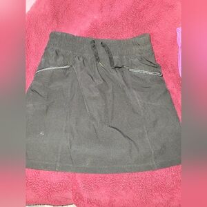 Casual Black Drawstring Skirt